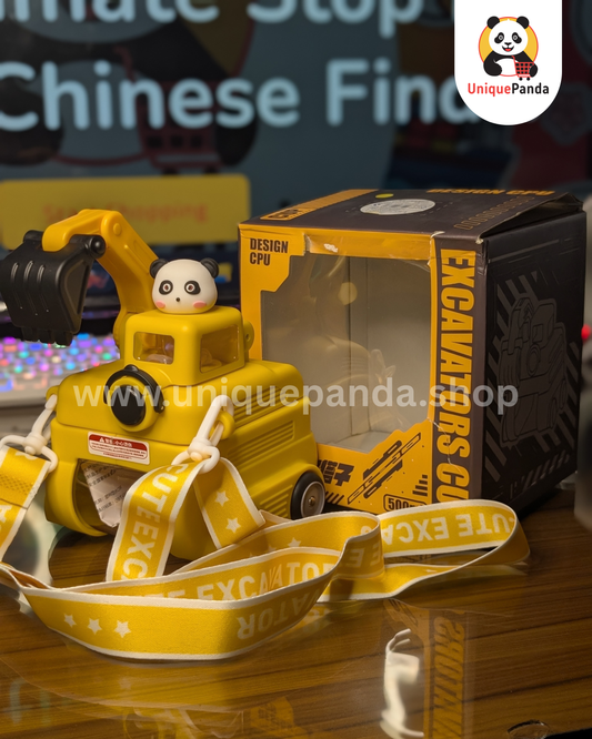 Premium Excavator Toy Water Bottle 550ml - Perfect for Construction Fans, Kindergarten, Birthday Gifts, School, Playtime, Outdoor Fun & Hydration