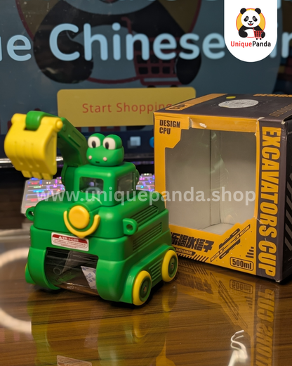 Premium Excavator Toy Water Bottle 550ml - Perfect for Construction Fans, Kindergarten, Birthday Gifts, School, Playtime, Outdoor Fun & Hydration