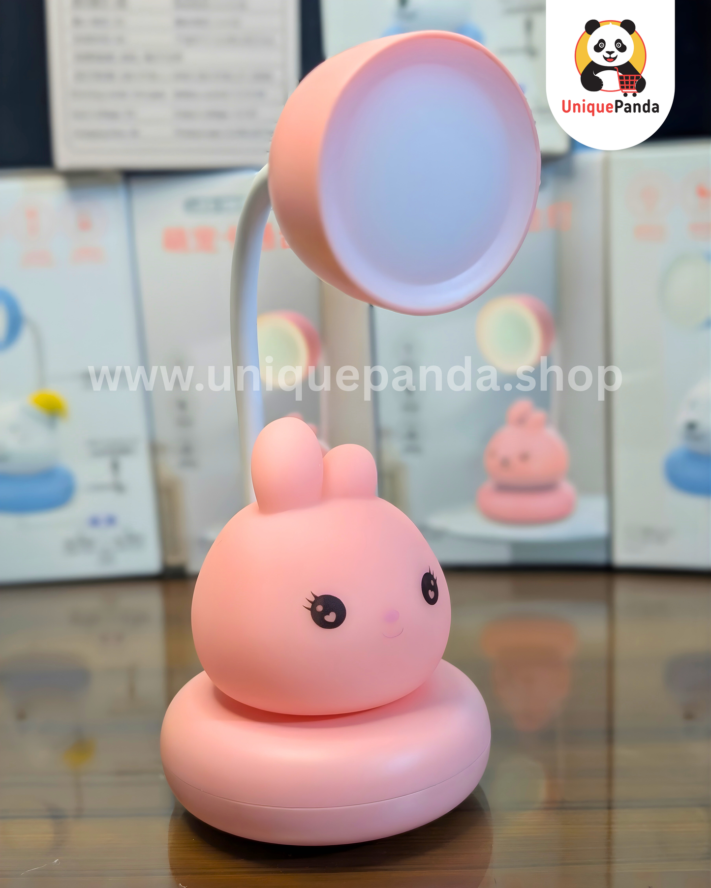Cute Rechargeable LED Desk Lamp with Double Light | Cartoon Night Table Lamp for Study & Kids Room