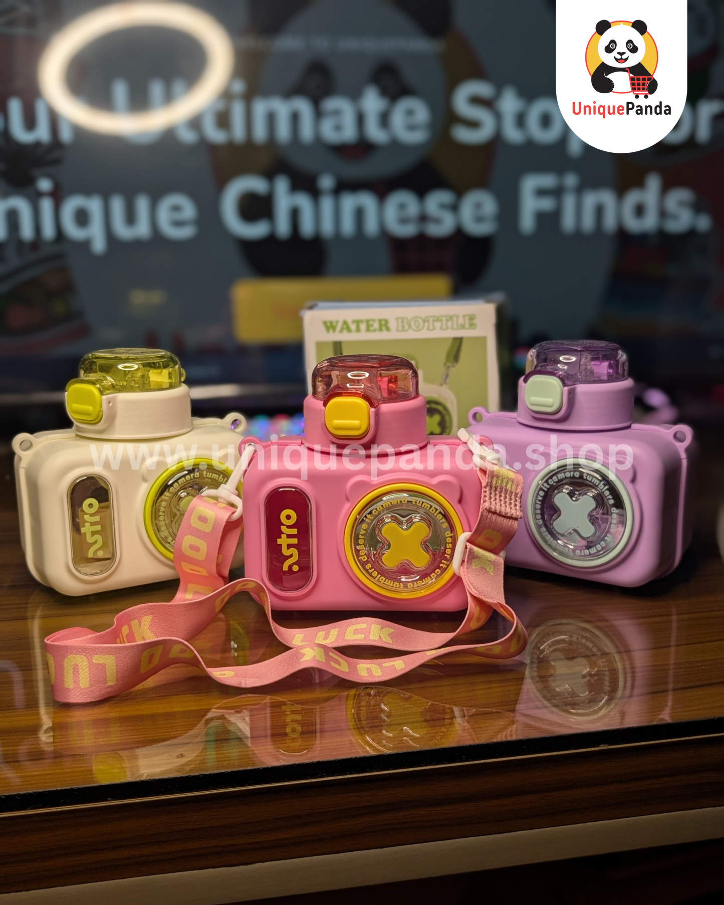   Camera Shaped Water Bottle 580ml with Bottle Strap - Perfect for School, Photography Lovers, Teen Girls, Kids, Birthday Gifts & Unique Gifting