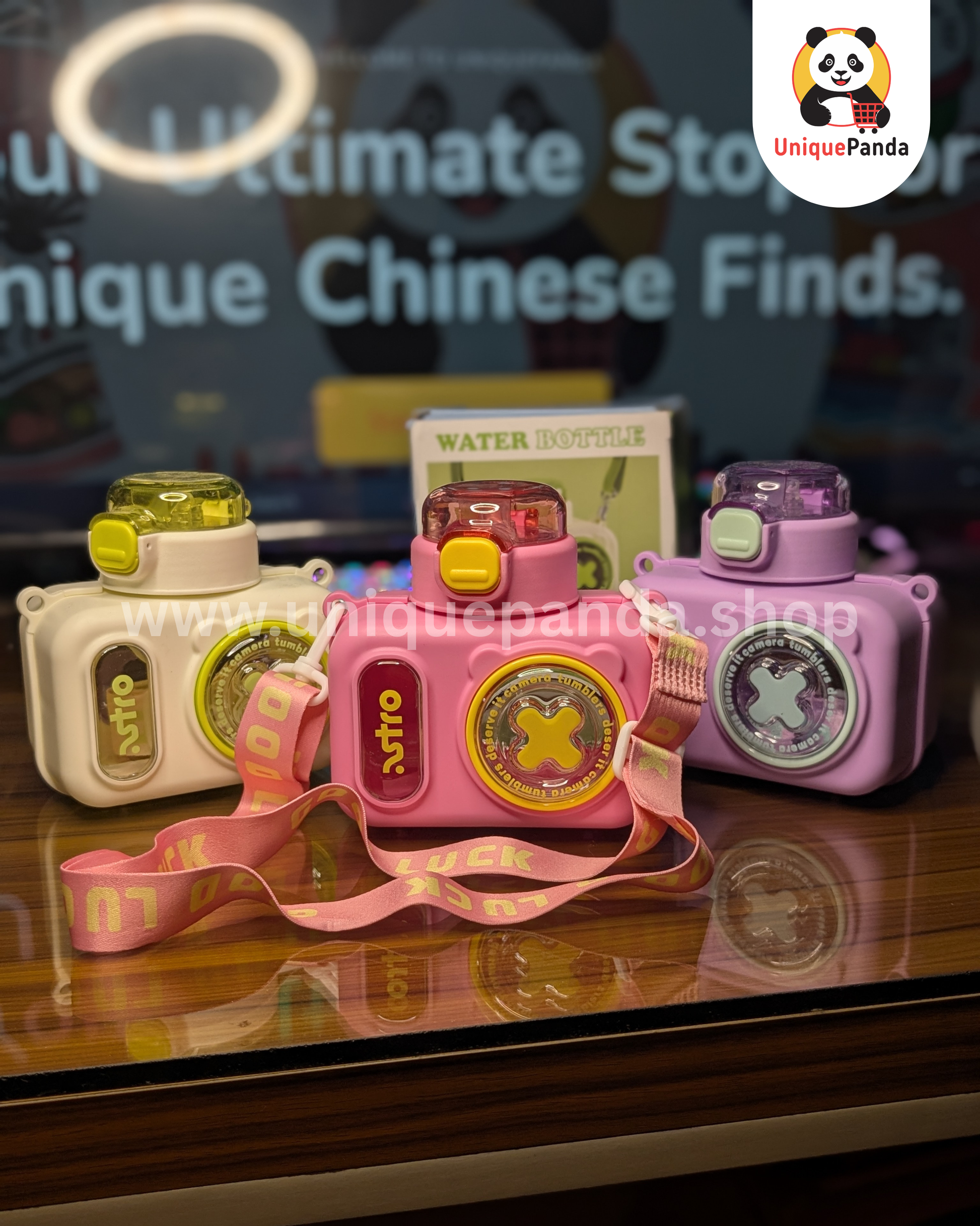   Camera Shaped Water Bottle 580ml with Bottle Strap - Perfect for School, Photography Lovers, Teen Girls, Kids, Birthday Gifts & Unique Gifting