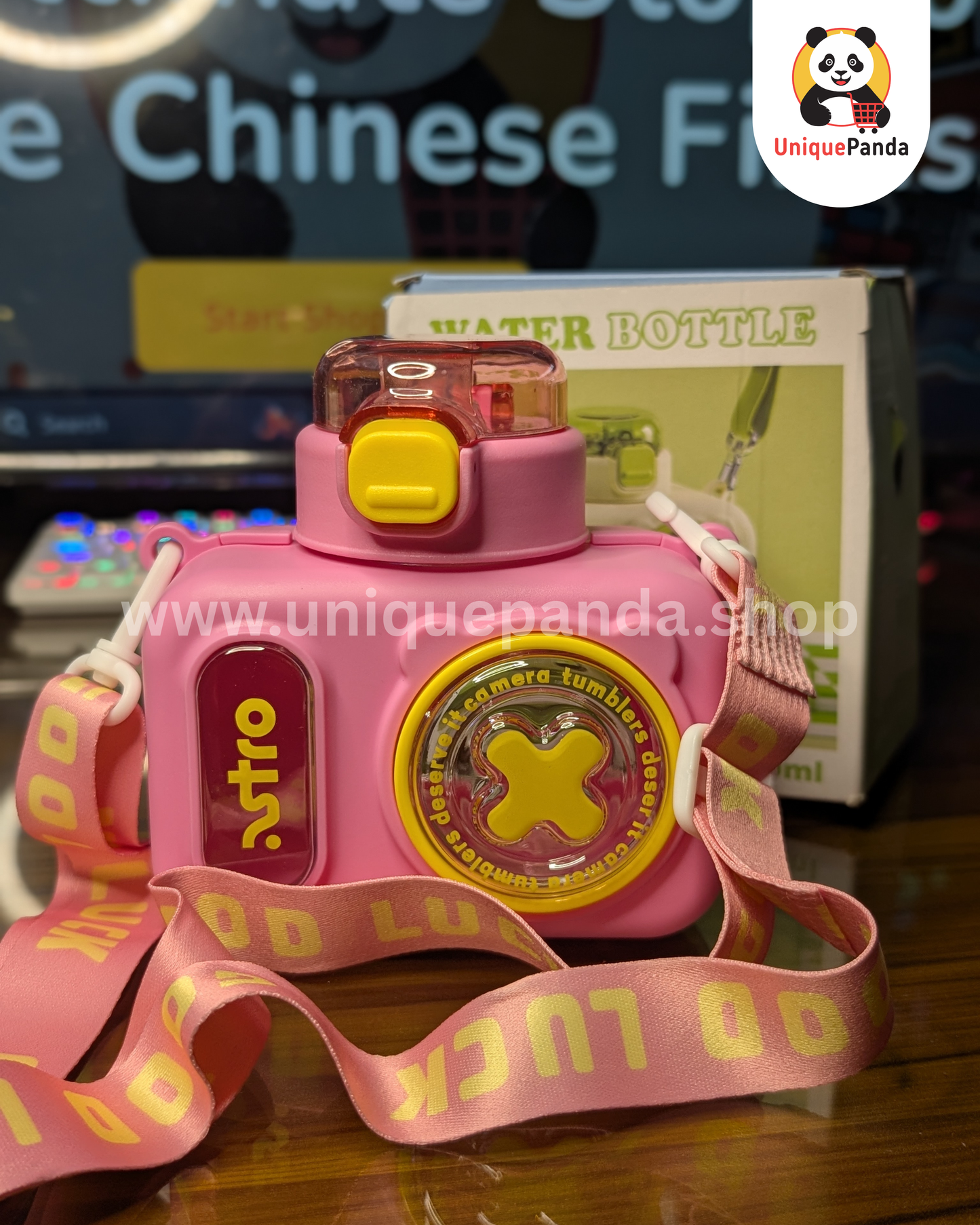  Camera Shaped Water Bottle 580ml with Bottle Strap - Perfect for School, Photography Lovers, Teen Girls, Kids, Birthday Gifts & Unique Gifting