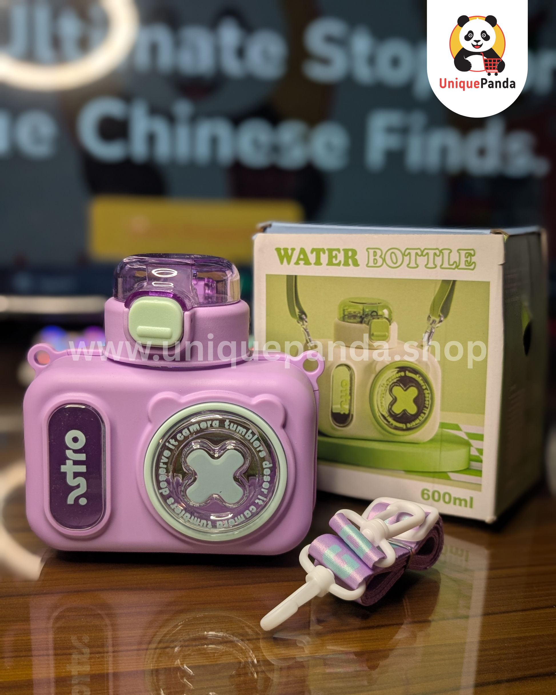   Camera Shaped Water Bottle 580ml with Bottle Strap - Perfect for School, Photography Lovers, Teen Girls, Kids, Birthday Gifts & Unique Gifting