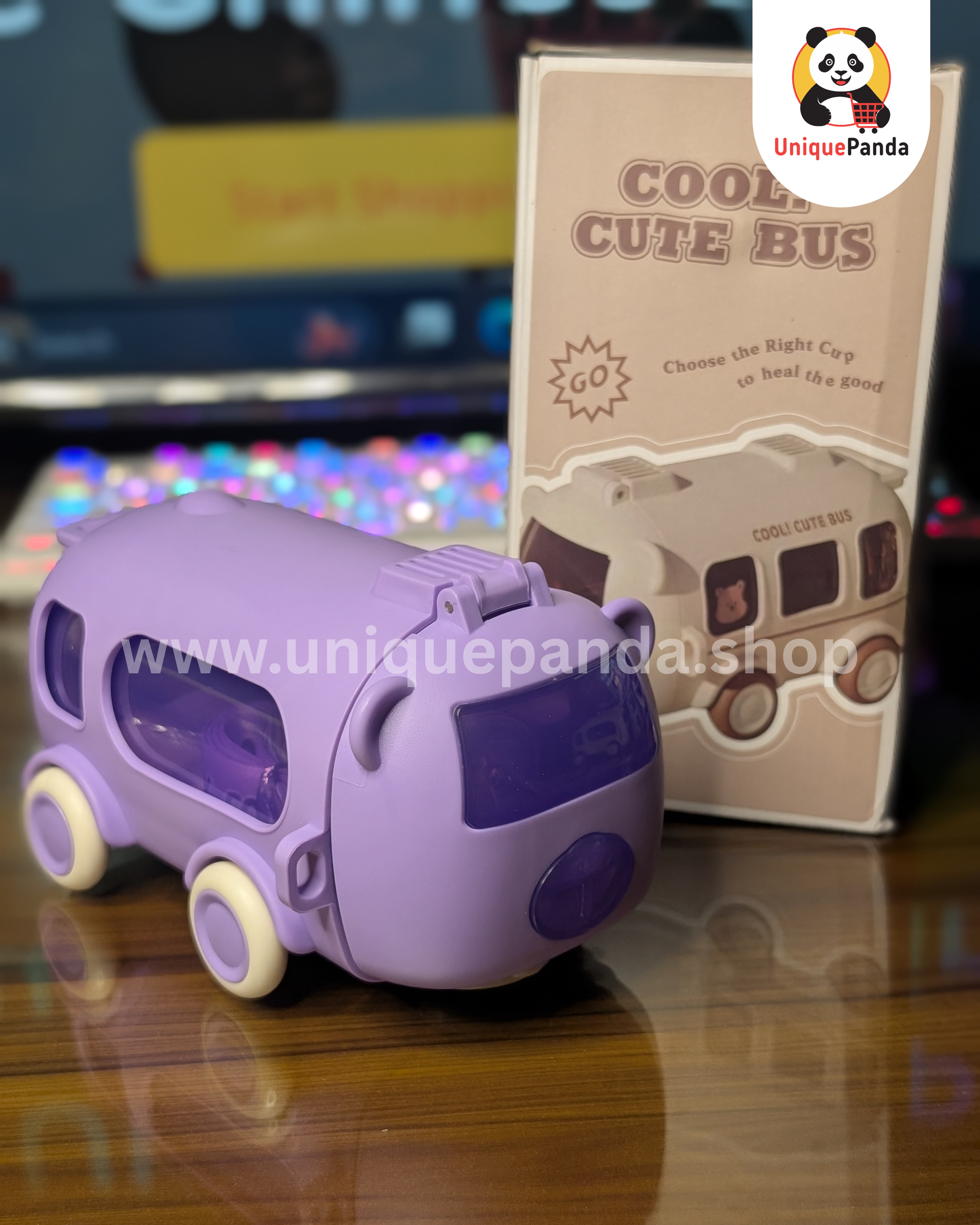 Cool Cute Bus Toy Water Bottle 500ml - Perfect for School, Travel & Vehicle Lovers