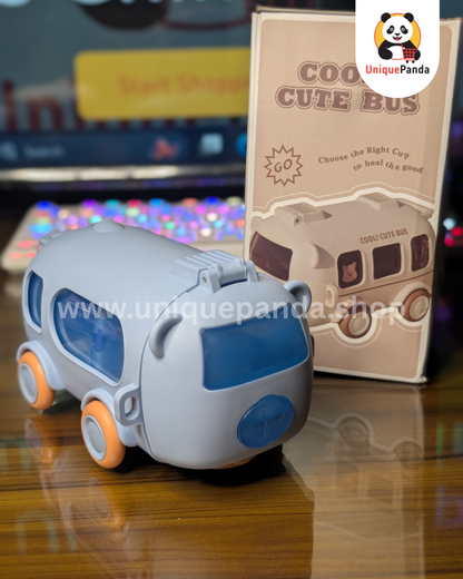 Cool Cute Bus Toy Kids Water Bottle 500ml - Perfect for School, Travel, Vehicle Lovers, Students & Playtime