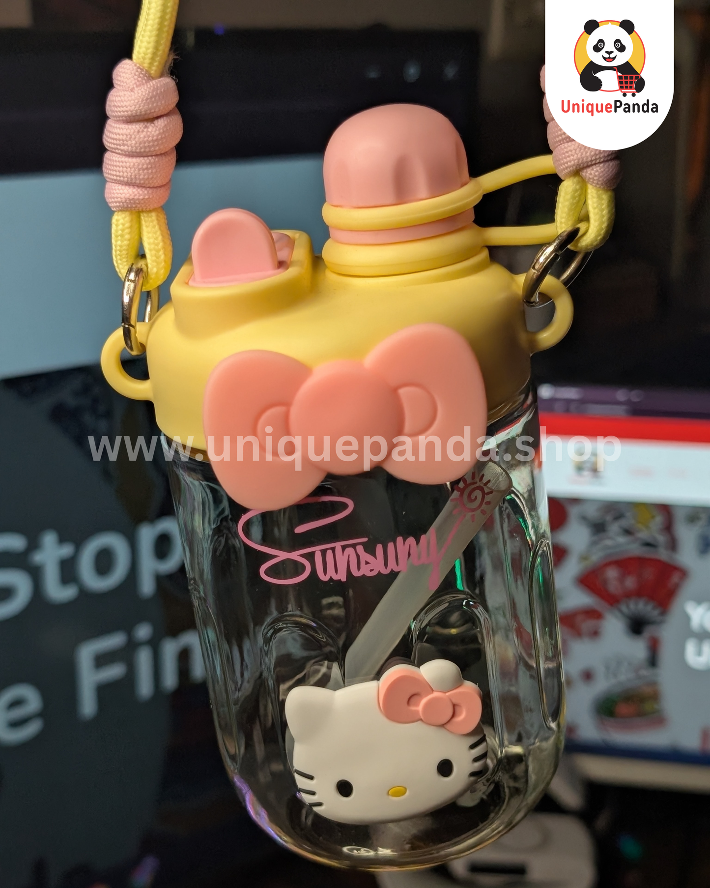 Hello Kitty 500ml Cute Water Bottle with Hand Rope – Perfect for Students, Teen Girls & Young Ladies