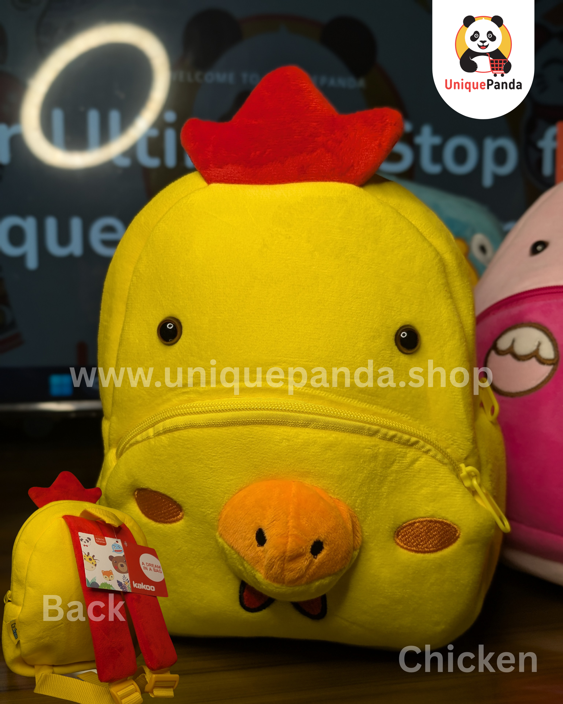 Kakoo Premium Quality Cute Plush Animal Backpack for Kids 1-5 Years – Preschool, Daycare & Kindergarten Bag for Boys/Girls