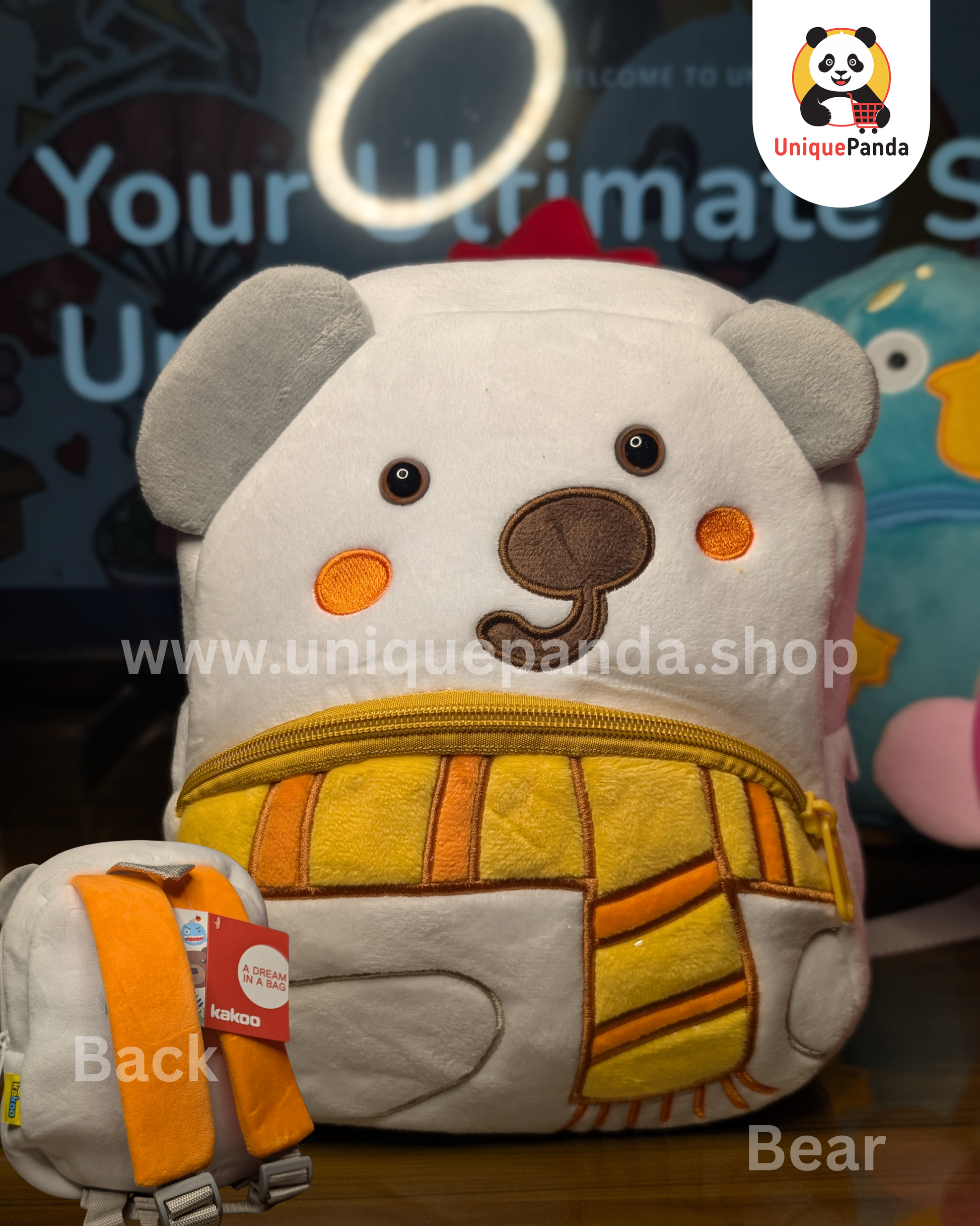 Kakoo Premium Quality Cute Plush Animal Backpack for Kids 1-5 Years – Preschool, Daycare & Kindergarten Bag for Boys/Girls