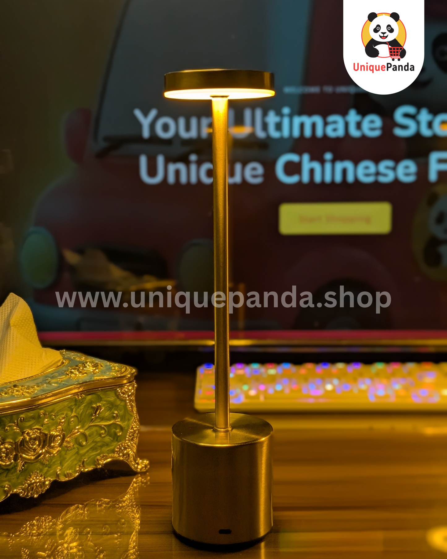 3-Mode Metal LED Desk Lamp | Touch Control, Type-C Rechargeable | Silver | Gold | Rose Gold