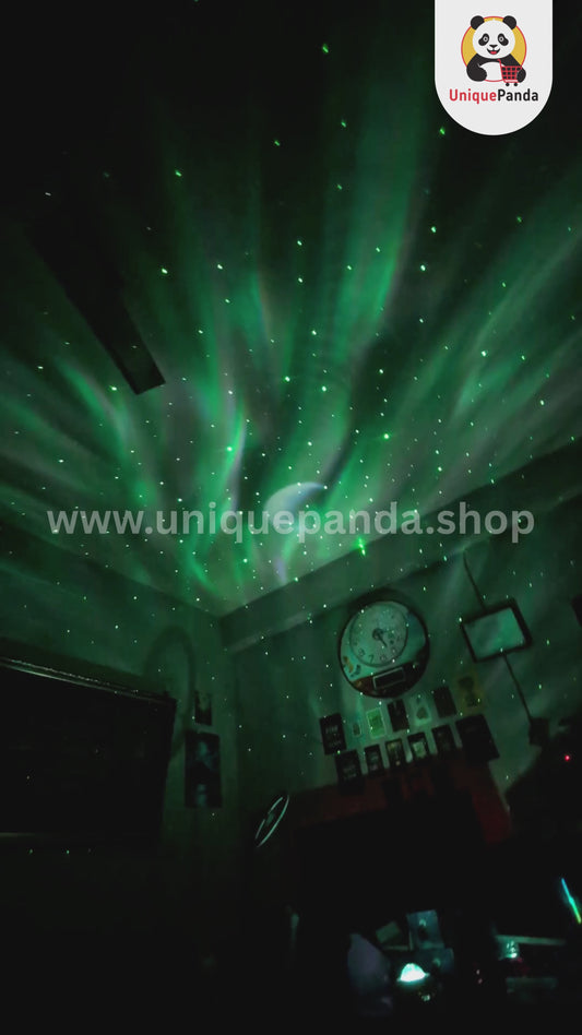 Premium Aurora Galaxy Projector Lamp | Rechargeable Type-C | Bluetooth Speaker | Realistic Moon, Aurora & Laser Stars Night Light